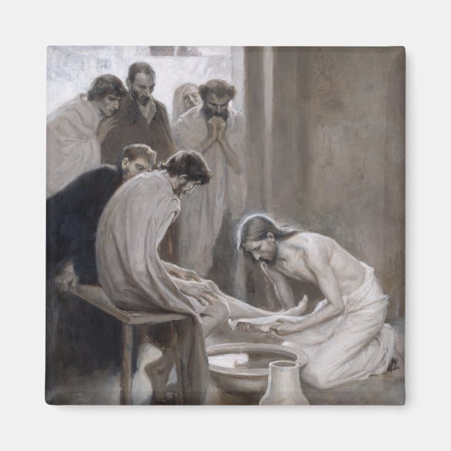 Íman Albert Edelsense - Jesus Lavando Pés Discípulos (Frente)