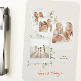 Íman Álbum de Fotos Botânicas de Natal Festivo Elegante