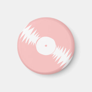 Íman Álbum gravado 70s Groovy feminino cor-de-rosa d