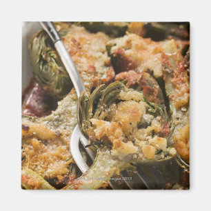 Íman Alcachofras enchidas com cobertura do gratin