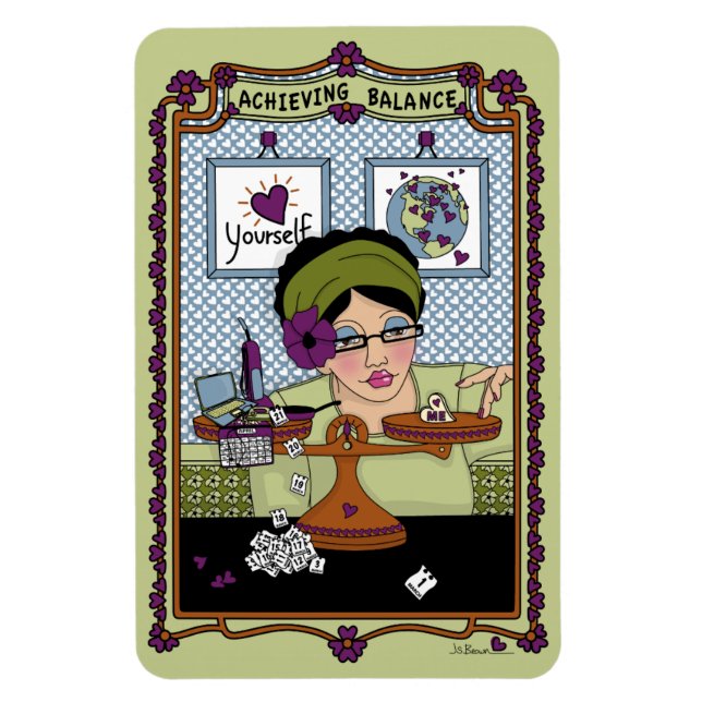 Íman Alcançando o Magnet do Refrigerador Balance_A_4x6 (Vertical)