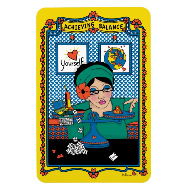 Íman Alcançando o Magnet do Refrigerador Balance_B_4x6 (Vertical)