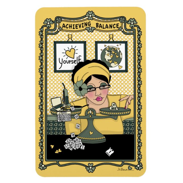 Íman Alcançando o Magnet do Refrigerador Balance_C_4x6 (Vertical)