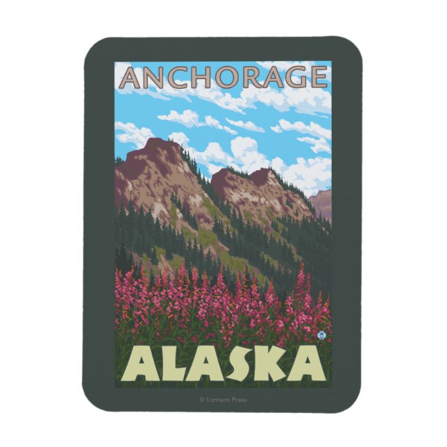 Íman Alças e algas pirosas - Anchorage, Alasca (Vertical)