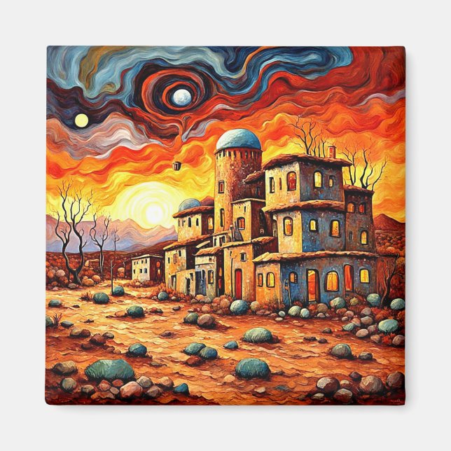 Íman Aldeia Abandonada ao Pôr do Sol (Frente)