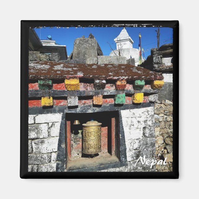 Íman Aldeia das montanhas Chaurikharka, Stupa - Nepal (Frente)