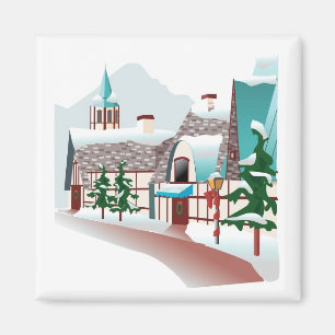 Íman Aldeia de inverno no Natal