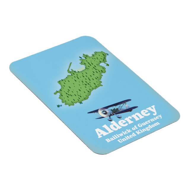 Íman Alderney Bailiado de Guernsey Reino Unido Mapa (Lado Direito)