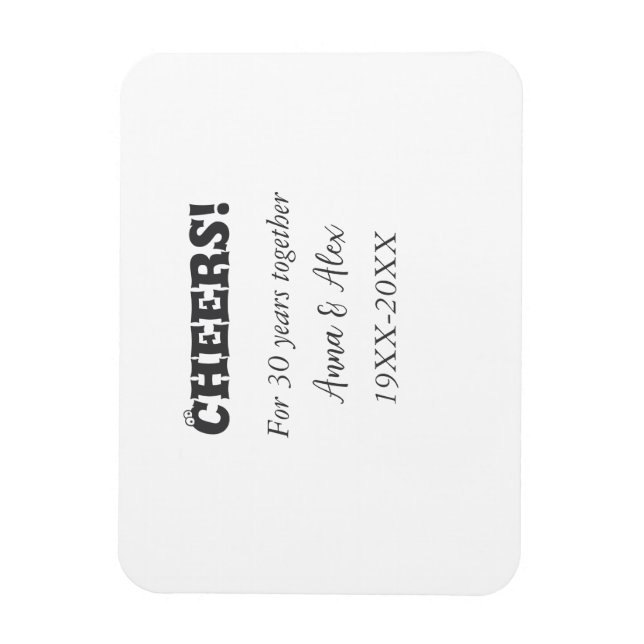 Íman Alegra-se a 30 anos juntos, aniversários, adicione (Vertical)