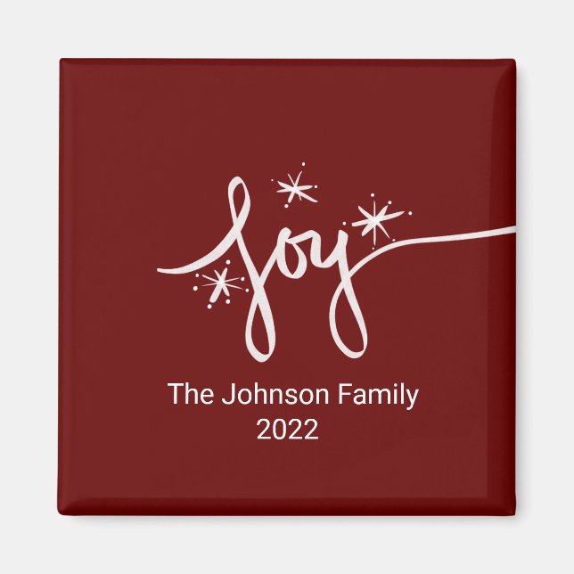 Íman Alegria de Natal - Letra a Mão Retirada Floco de N (Frente)