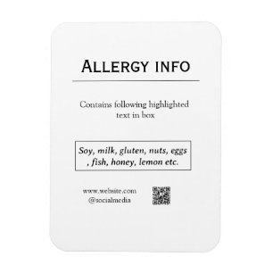 Íman alerta de alergia alimentar adicionar nome texto i