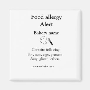 Íman Alerta de alergia de comida adicionar nome texto i