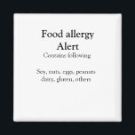Íman Alerta de alergia de comida adicionar nome texto i<br><div class="desc">Design</div>