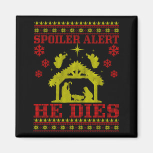 Íman Alerta-spoiler Ele Suéter Feio de Natal Natividade
