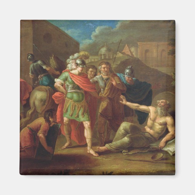 Íman Alexandre, o Excelente visita Diogenes em Corinto (Frente)