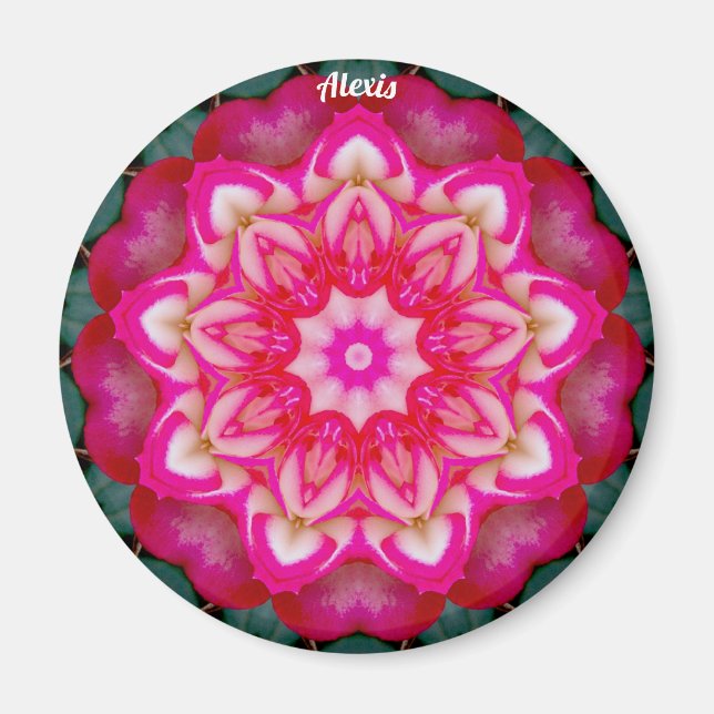 Íman ALEXIS ~ Rosa de Miniatura Personalizada ~ Fractal (Frente)