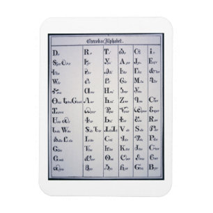 Íman Alfabeto Cherokee, desenvolvido em 1821