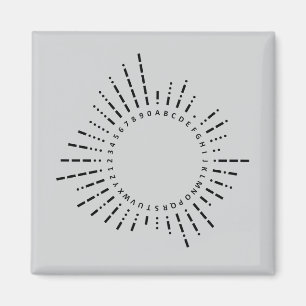 Íman Alfabeto Código Morse – Design Cinza Aço