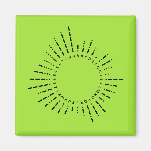 Íman Alfabeto Código Morse – Neon Lime Tech (Frente)
