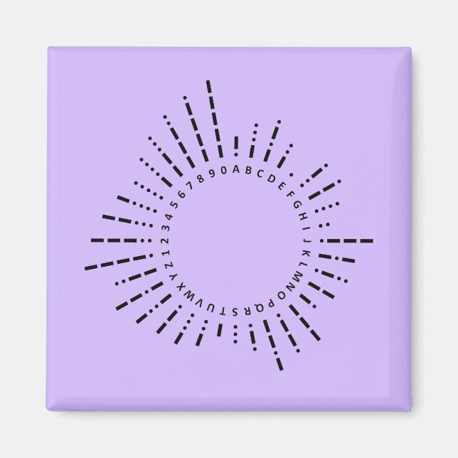 Íman Alfabeto Código Morse – Purple Tech Design (Frente)