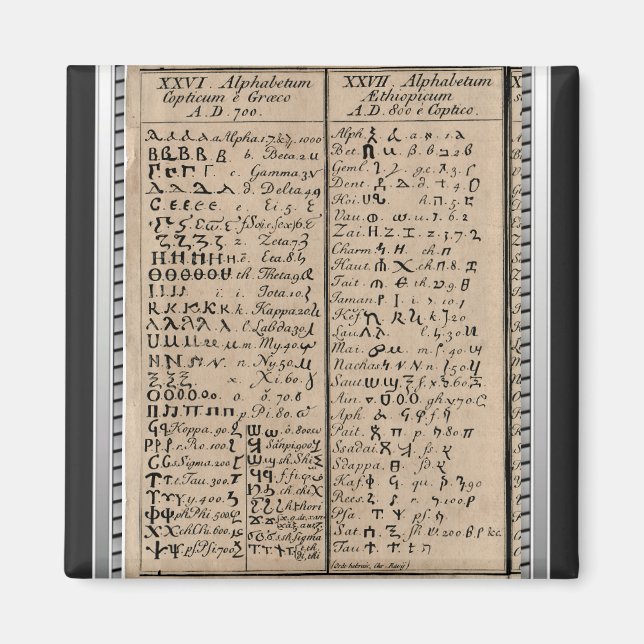 Íman Alfabeto Copta Etíope (Frente)