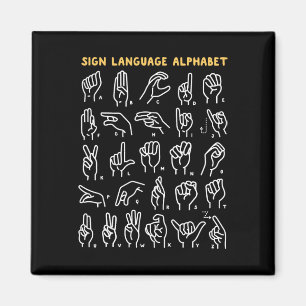Íman Alfabeto da Língua de Sinais Americana Asl Abc Ret