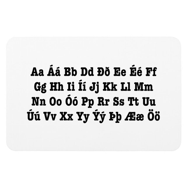 Íman Alfabeto islandês [Íslenska Stafrófið] (Horizontal)