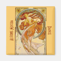 Alfons Mucha Dance Vintage Impressão Magnet