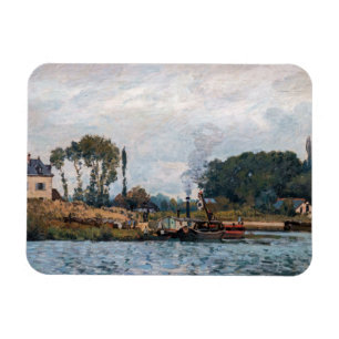 Íman Alfred Sisley - Barcos na Eclusa de Bougival