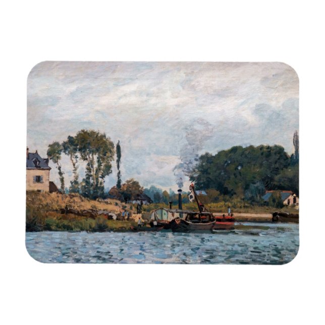 Íman Alfred Sisley - Barcos na Eclusa de Bougival (Horizontal)