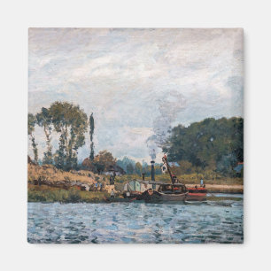 Íman Alfred Sisley - Barcos na Eclusa de Bougival