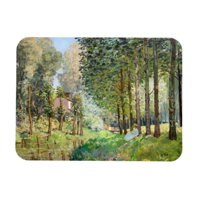 Íman Alfred Sisley - Descanso ao longo do Córrego (Horizontal)