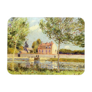 Íman Alfred Sisley Houses às margens da Loing