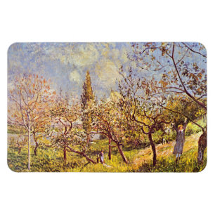 Íman Alfred Sisley Orchard em primavera