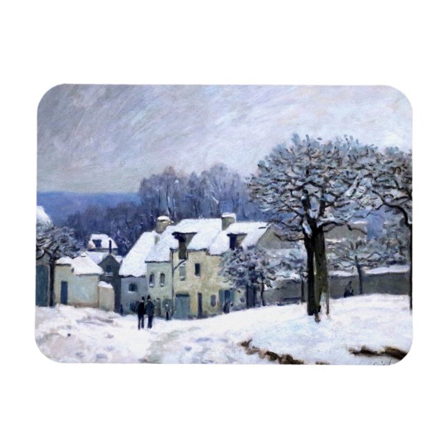 Íman Alfred Sisley Place du Chenil em Marly, neve (Horizontal)