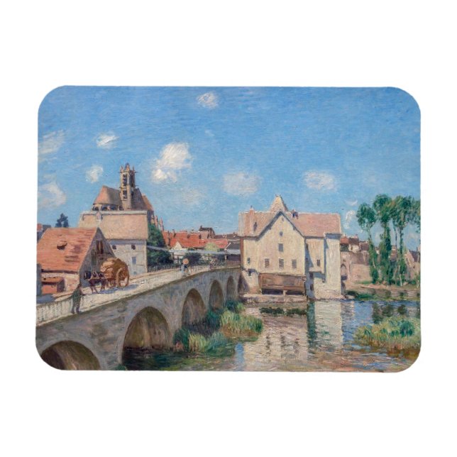 Íman Alfred Sisley trabalho de arte - Le Pont de Moret (Horizontal)