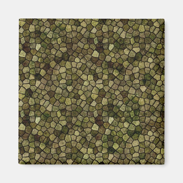 Íman Algas marinhas e Juniper Cobbled Patchwork Terrazo (Frente)