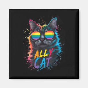 Íman Aliado LGBT Gato Seja Gentil Arco-Íris Gay Engraça