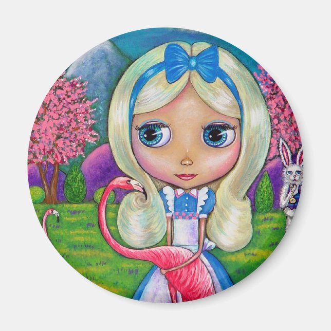 Íman Alice no País das Maravilhas e no Magnete Flamingo (Frente)