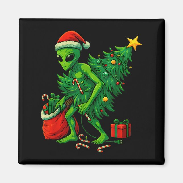 Íman Alien Christmas Tree Lights Xmas Boys Men  (Frente)