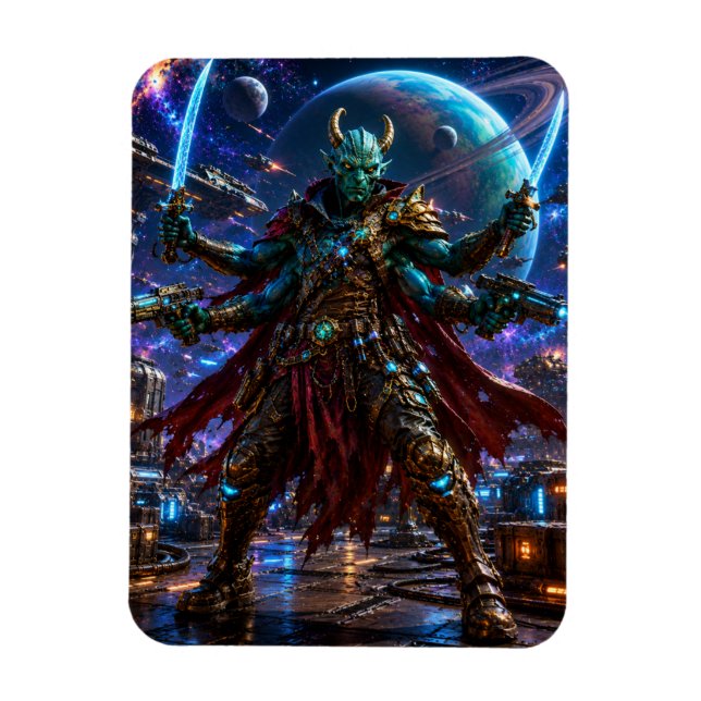Íman Alien Space Pirate Captain — Four-Armed Warrior (Vertical)