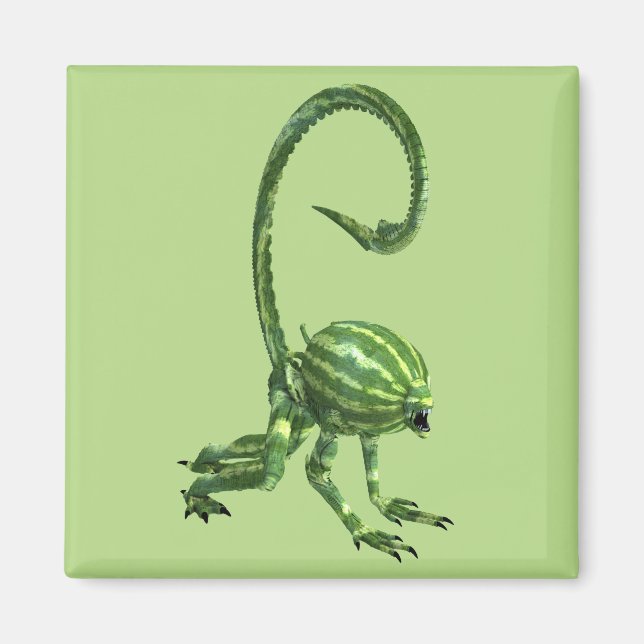 Íman Alienígena Engraçada de Melancia Verde (Frente)