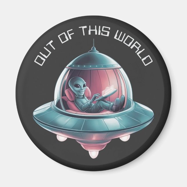 Íman Alienígena engraçada no OVNI (Frente)