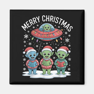 Íman Alienígena engraçada Trio Feliz de Natal Feio Sant