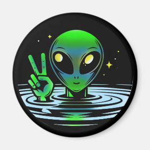 Íman Alienígena extraterrestre dando sinal de paz