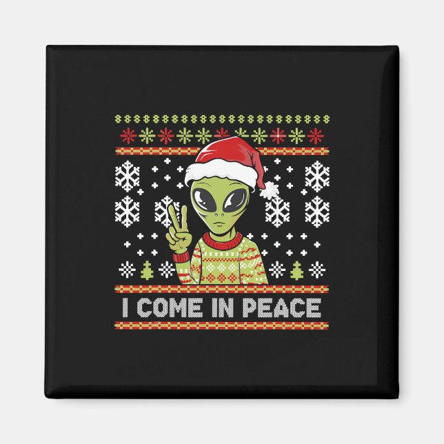 Íman Alienígena Feliz Natal Eu Vim Em Paz (Frente)