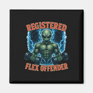Íman Alienígena Muscular Registrada Flex Offender Funny