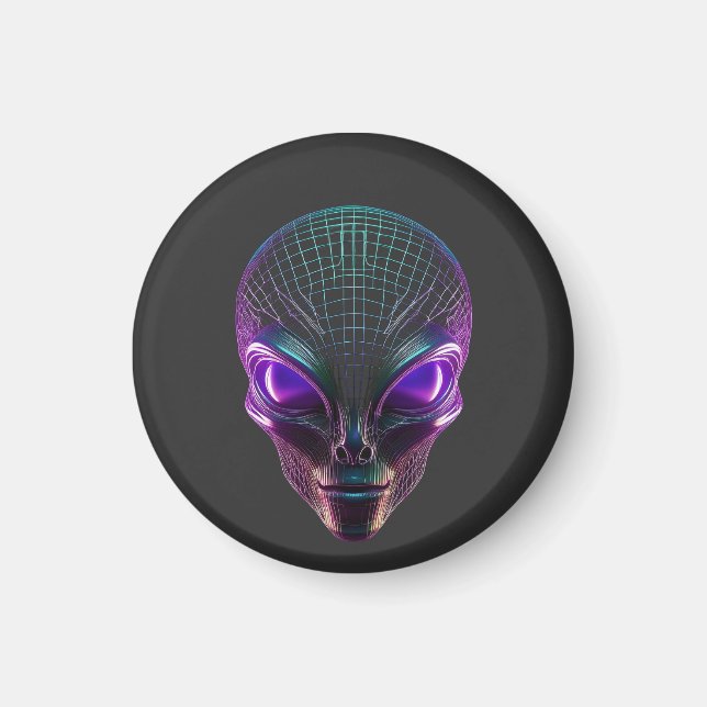 Íman Alienígena Roxo Com Olhos Luminosos (Frente)
