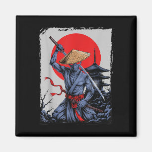 Íman Alienígena Samurai Ufo Japonês Vintage Graphic Uki