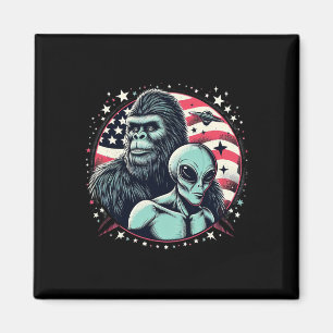 Íman Alienígena Sasquatch Bigfoot Amp Bigfoot Usa Flag